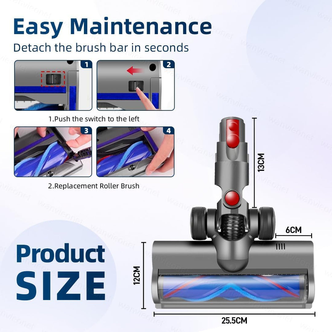 Bürste für Dyson V12 Detect Slim V10 Digital Slim Staubsauger, Zubehör Bodenbürste mit LED-Leuchten,