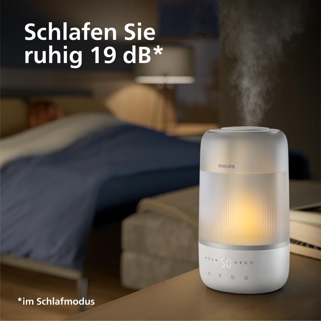 Philips Smart Humidifier - kompakt und dennoch leistungsstark mit himmelhohem Nebel, Aromatherapie,