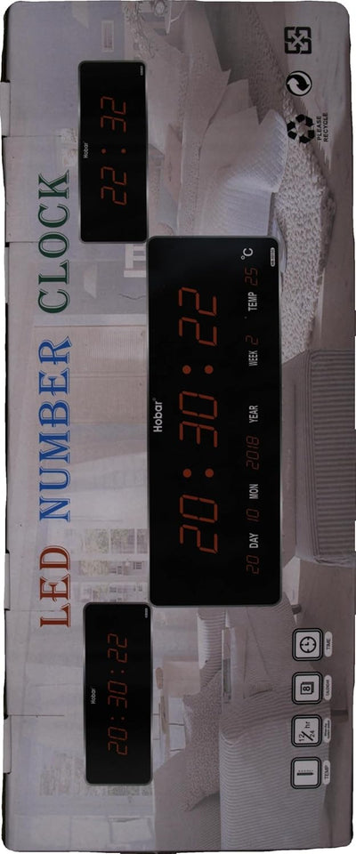 Jeffergarden LED Wanduhr Digital, Wall Clock LED Uhr Digital Home Digitale Wanduhren für Wohnzimmerd