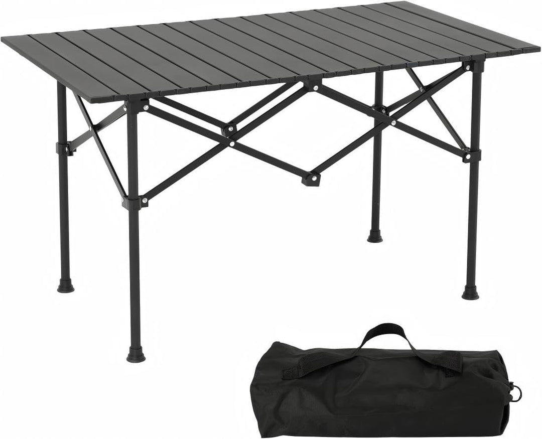 Campingtisch Faltbar Klapptisch, Aufrollbare Tischplatte 95x56cm, Campingtisch Klappbar, Klapptisch
