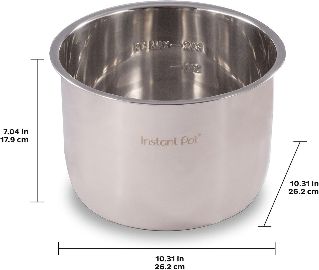 Instant Pot IP 8Qt Stainless Steel Inner Cooking Pot 8 Quart, Edelstahl 8 Quart, 8 Quart