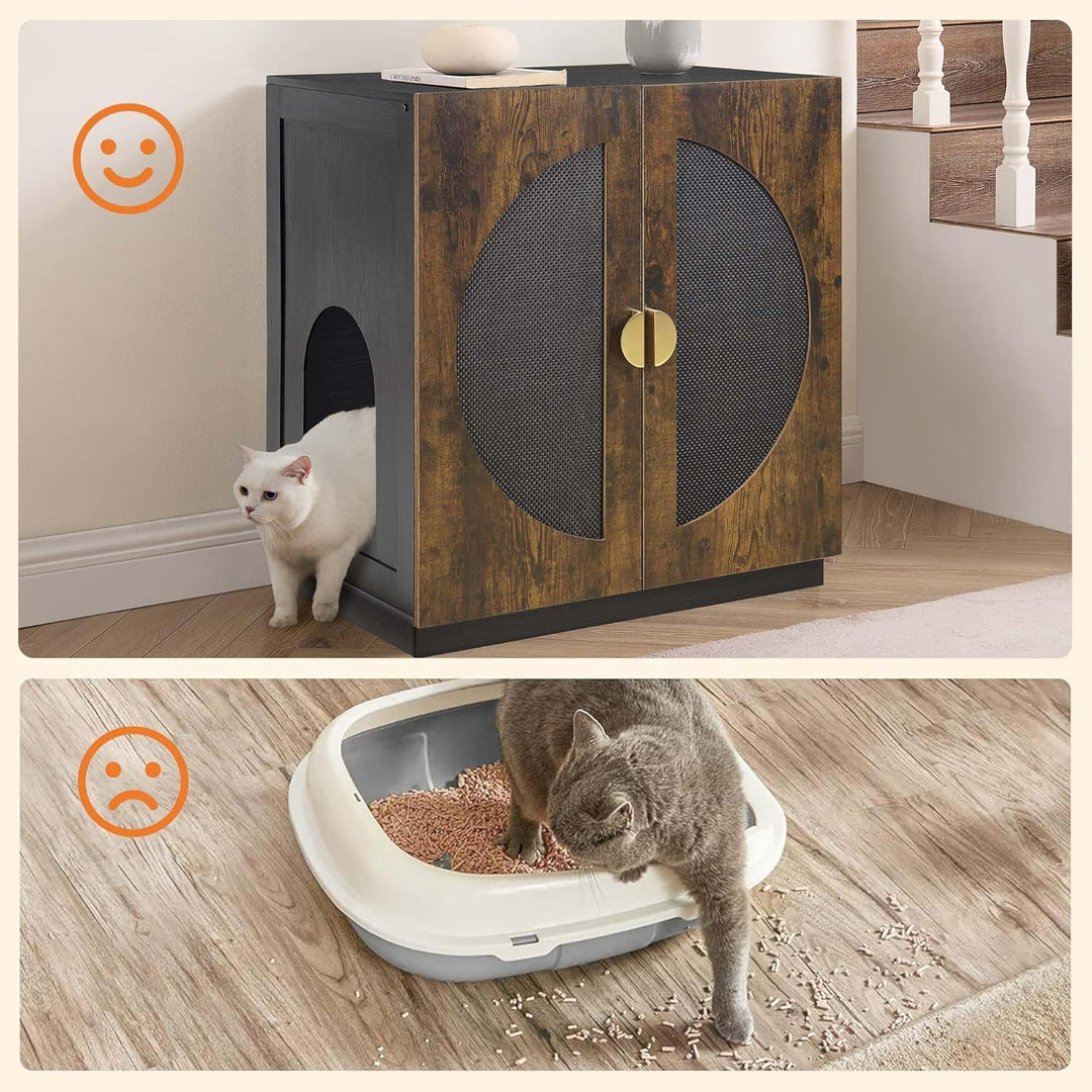 unipaws Katzenklo Möbel mit Regalen, Hohes Verstecktes Katzenklo Gehäuse für hohe oder Top Entry Kat
