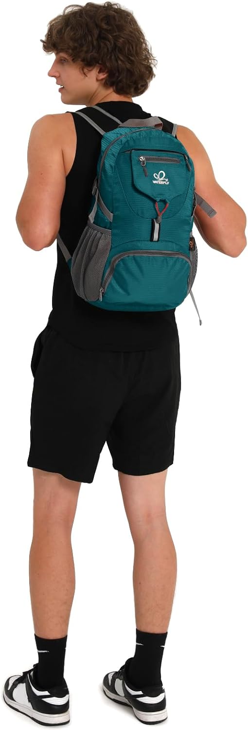 WATERFLY Ultraleicht Faltbar Klein Rucksack: 20L Leicht Packable Wanderrucksack Tagesrucksack Trekki