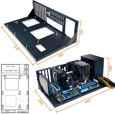 Cuifati MK 01 DIY-Gaming-Computergehäuse, Offenes Gehäusegehäuse für Motherboards, Innerhalb von 305