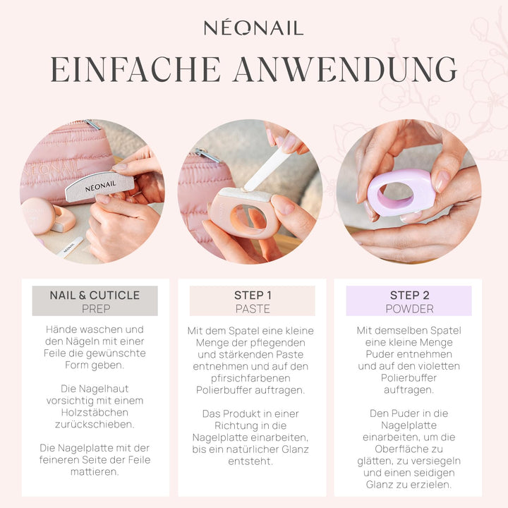 NÉONAIL Japanese Manicure Ritual – Japanisches Maniküre Set mit Kosmetiktasche, Nagelfeile & Buffer