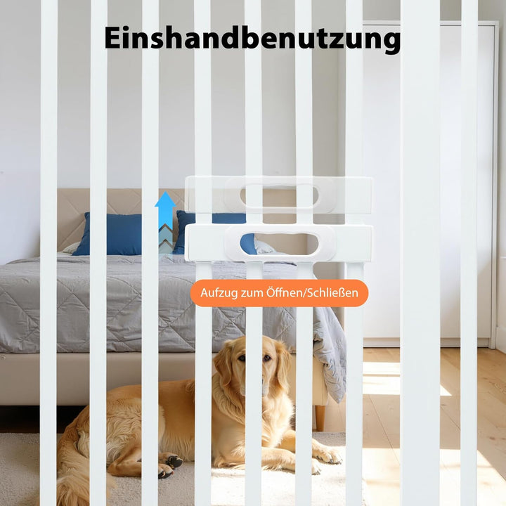 150cm Extra Hohes Haustier Schutzgitter Verstellbar Türschutzgitter für Hunde Katzen Treppenschutzgi