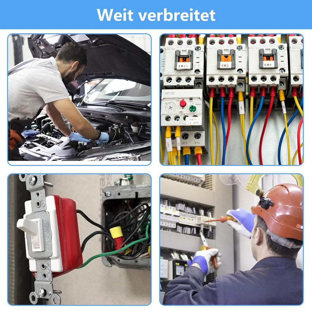 Aderendhülsen Set 2000 Stück, 0,5 mm² - 10 mm² Isolierte Aderendhülsen Sortiment für Drahtverbindung