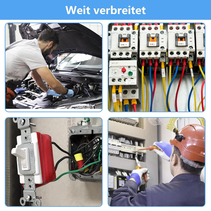 Aderendhülsen Set 2000 Stück, 0,5 mm² - 10 mm² Isolierte Aderendhülsen Sortiment für Drahtverbindung