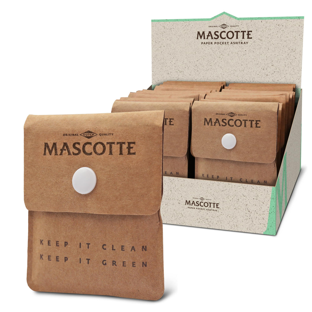 Mascotte® Paper Pocket Ashtray 24 Stück | Aschenbecher für Unterwegs | geruchsdichter und hitzebestä