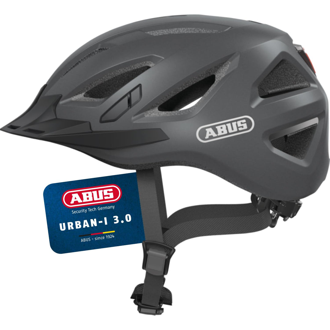 ABUS Stadthelm Urban-I 3.0 - Fahrradhelm mit Rücklicht, Schirm und Magnetverschluss - für Damen und