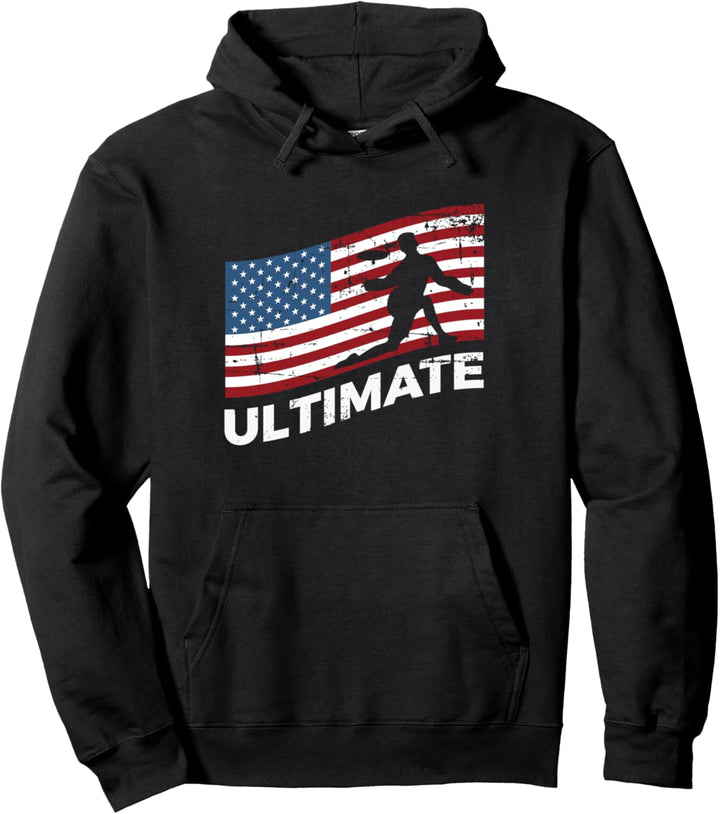 USA Flagge Disc Golf Spieler Ultimate Frisbee Pullover Hoodie