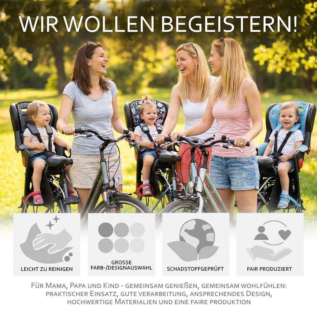 Ersatzbezug Sitzkissen Bezug [Auflage für Kinder Fahrradsitz] kompatibel mit Römer Jockey (blau meli