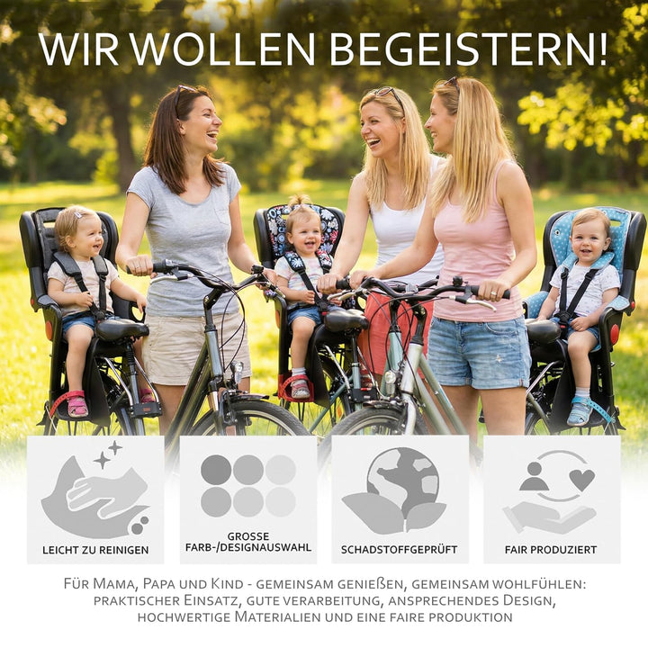 Ersatzbezug Sitzkissen Bezug [Auflage für Kinder Fahrradsitz] kompatibel mit Römer Jockey (blau meli