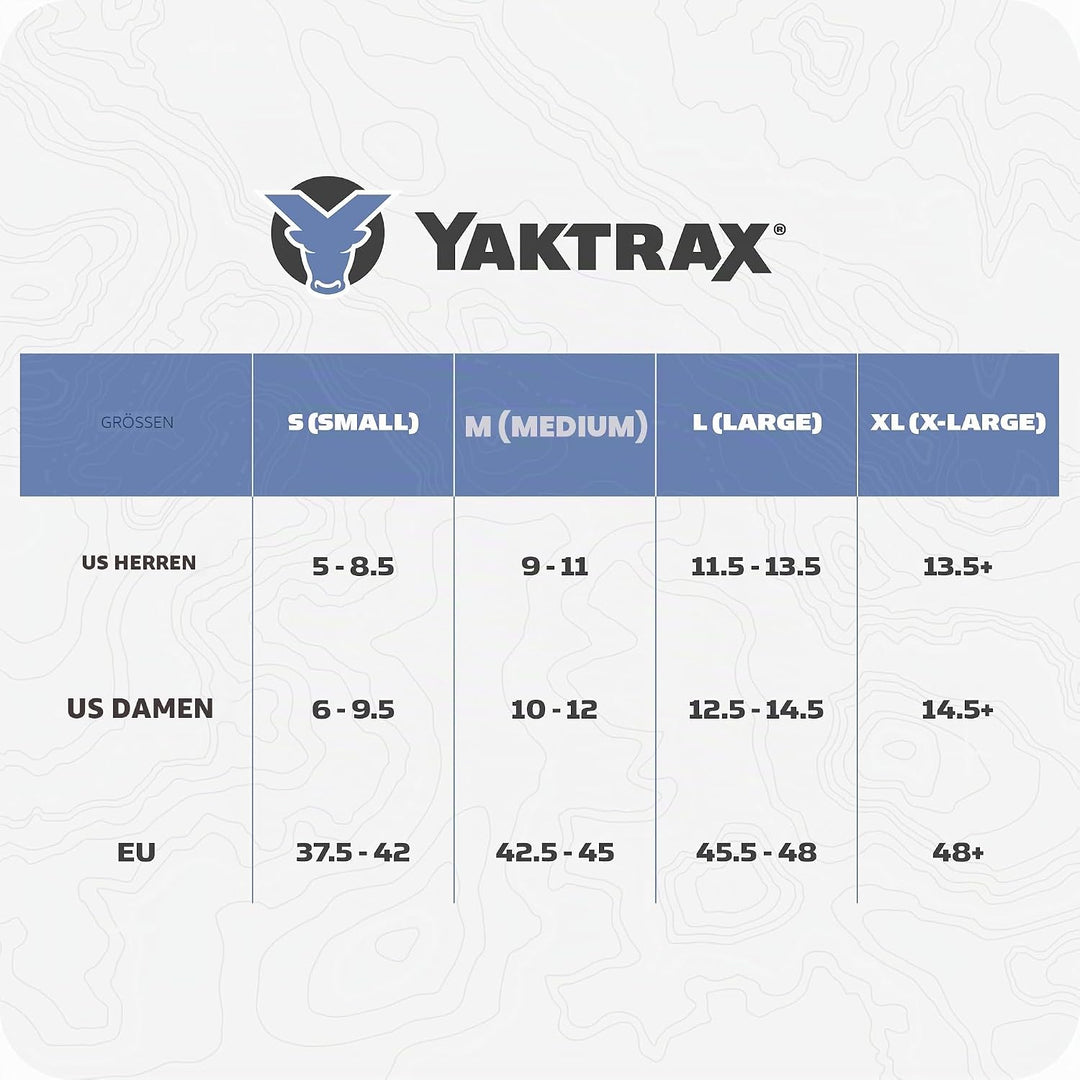 YAKTRAX Run Ice & Snow Grips für Laufschuhe, 3mm Carbide-Steel Spikes & 1.4mm Stainless-Steel Coils,