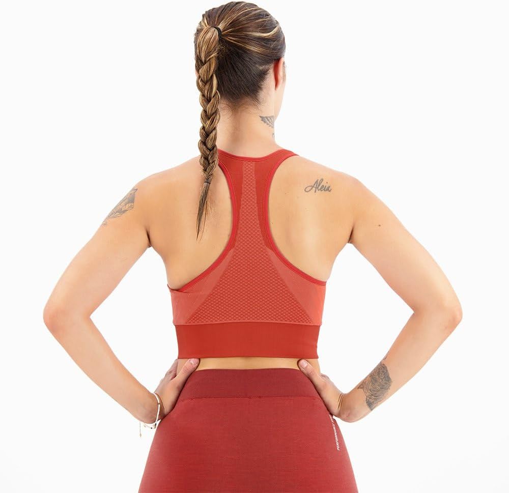 Odlo Damen Seamless Medium Support_131431 Sport BH (1er Pack) S Cinnabar, S Cinnabar