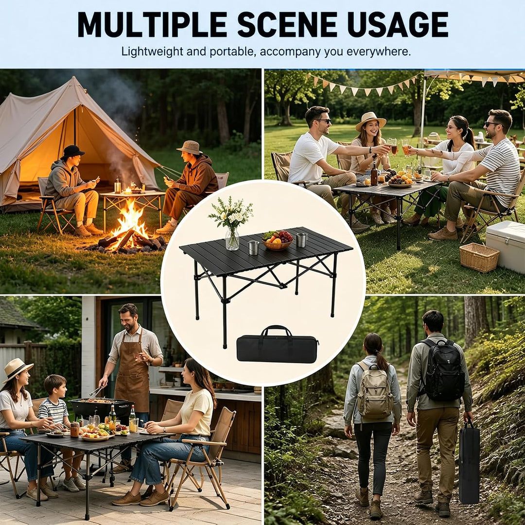Campingtisch Klappbar, Klapptisch Camping, Campingtisch Faltbar mit Tasche für Picknick Kochen Wande