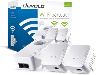 Devolo dLAN Netzwerk-Stecker weiss 550 Mb/s sans Prise Gigogne Netzwerk-Set (3x) 550 Mb/s sans prise