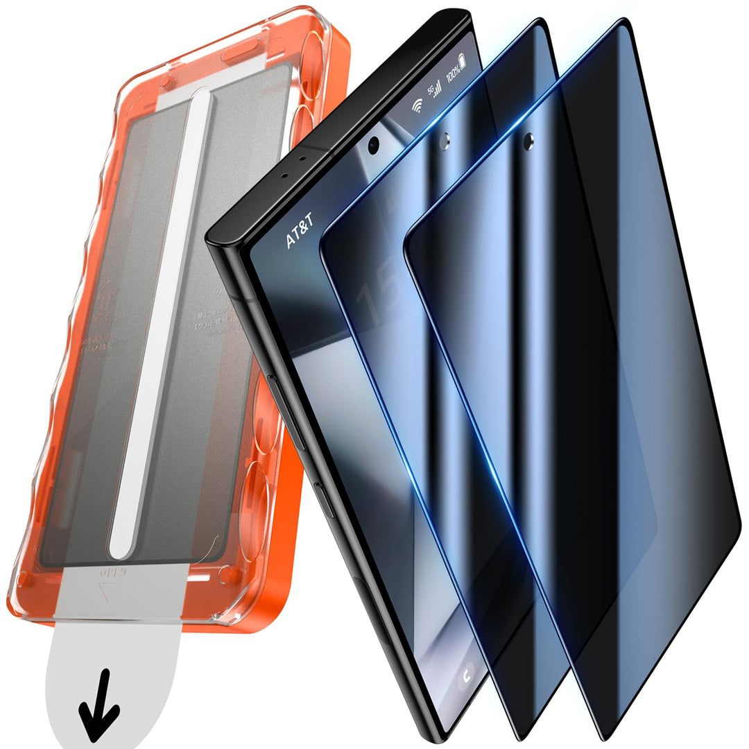 UniqueMe für Samsung Galaxy S24 Ultra für Panzerglas Sichtschutz - Privacy Schutzfolie, Automatische