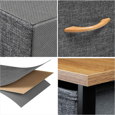 YITAHOME kommode Schmal, Schrank mit 4 Schubladen aus Stoff, Aufbewahrungskommode Industrial Stil fü