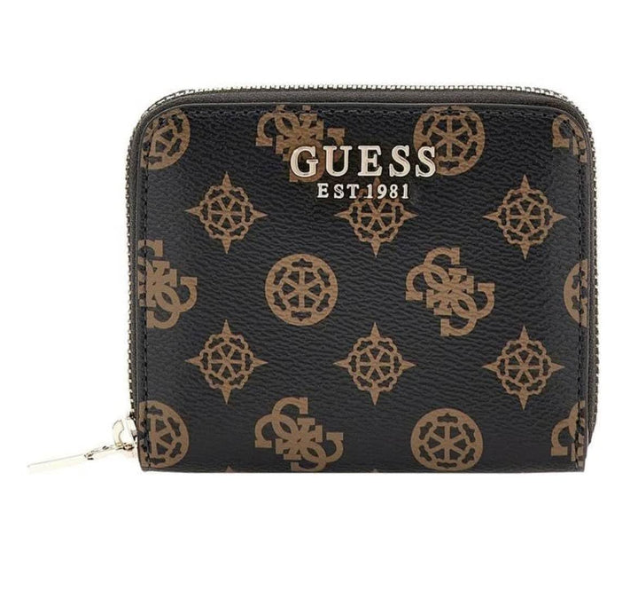 GUESS Women Laurel SLG SMALL Zip Around Bag, Mokka-Logo