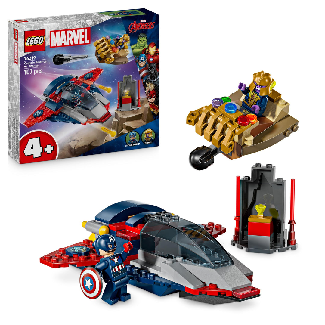 LEGO ǀ Marvel Captain America vs. Thanos - Kinder Spielzeug mit Minifiguren - Kreatives Geschenk für