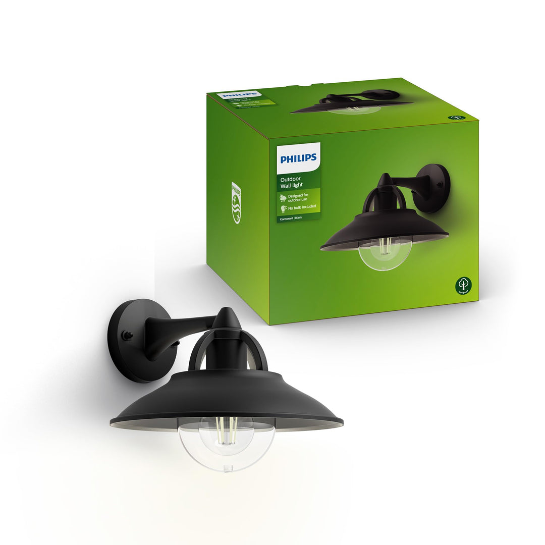 Philips myGarden Cormorant Aussenwandleuchte, 42W, ohne Leuchtmittel, schwarz, Cormorant