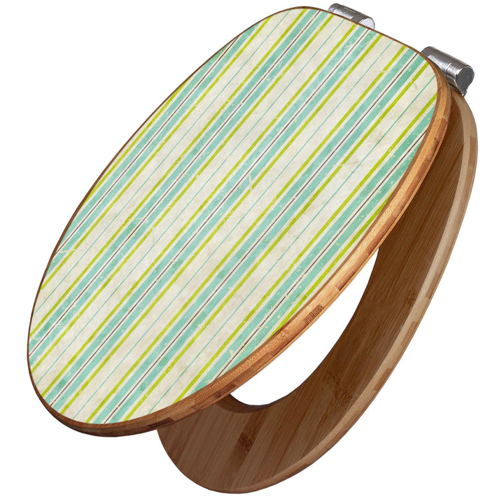 banjado Design WC Sitz Bambus Absenkautomatik 45,8x37,5cm - Toilettendeckel mit Absenkautomatik Holz