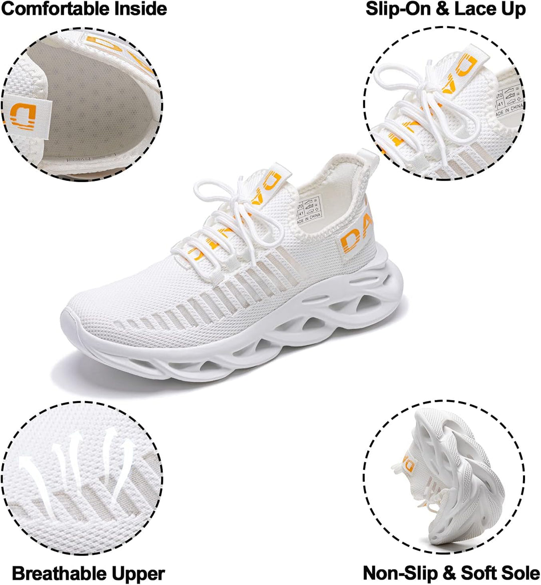 DANNTO Laufschuhe Herren Turnschuhe Damen Sneaker Leichte Atmungsaktiv rutschfeste Sportschuhe Gym F