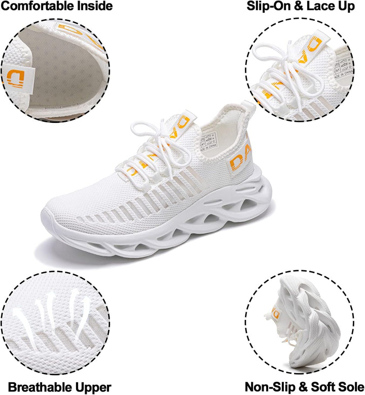 DANNTO Laufschuhe Herren Turnschuhe Damen Sneaker Leichte Atmungsaktiv rutschfeste Sportschuhe Gym F