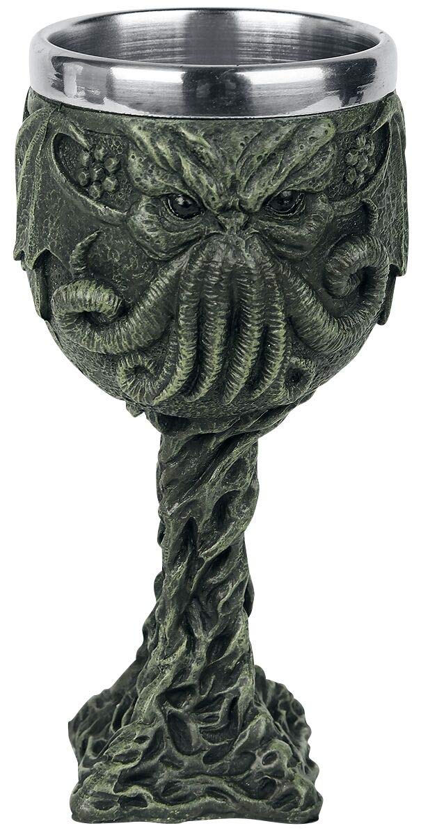 Nemesis Now Cthulhus Durstkelch, 21 cm, Grün, Harz mit Edelstahl-Einsatz
