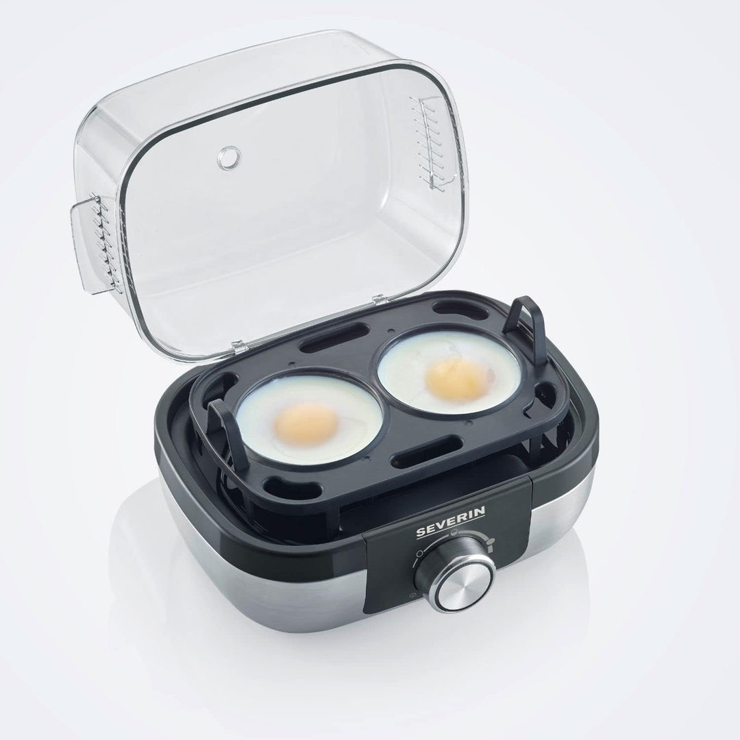SEVERIN Eierkocher für 6 Eier mit elektronischer Kochzeitüberwachung, inkl. Messbecher mit Eierstech