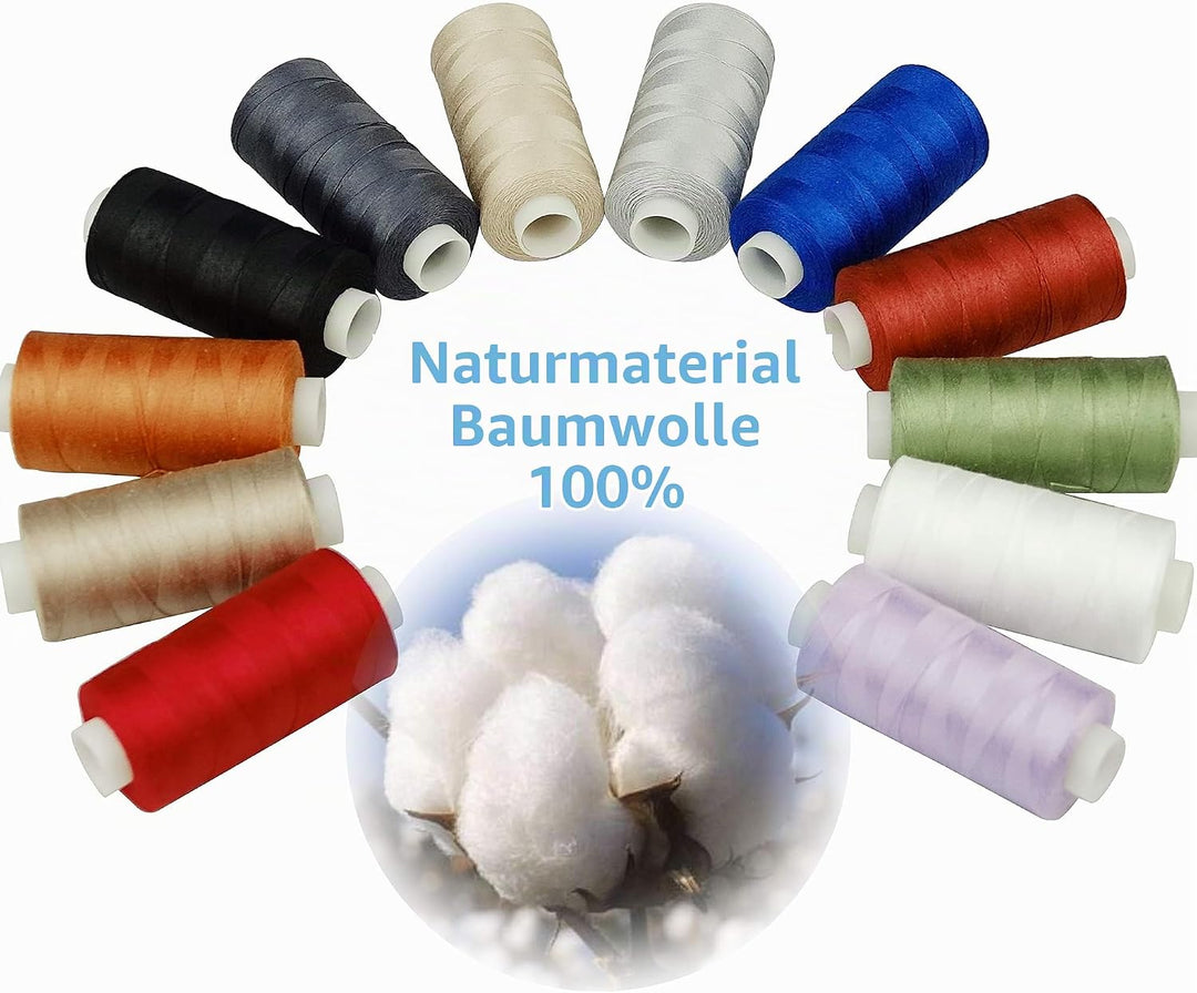 Simthread Baumwoll Nähgarn Quiltgarn für Nähen und Quilten Maschinen - 550 Yards/spule, 12 Basisfarb