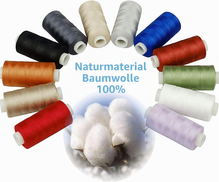 Simthread Baumwoll Nähgarn Quiltgarn für Nähen und Quilten Maschinen - 550 Yards/spule, 12 Basisfarb