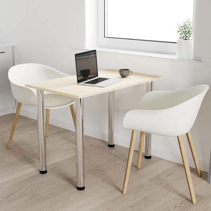 mikon 60x40 | Esszimmertisch - Esstisch - Tisch mit Chrombeinen - Küchentisch - Bürotisch | AHORN 60