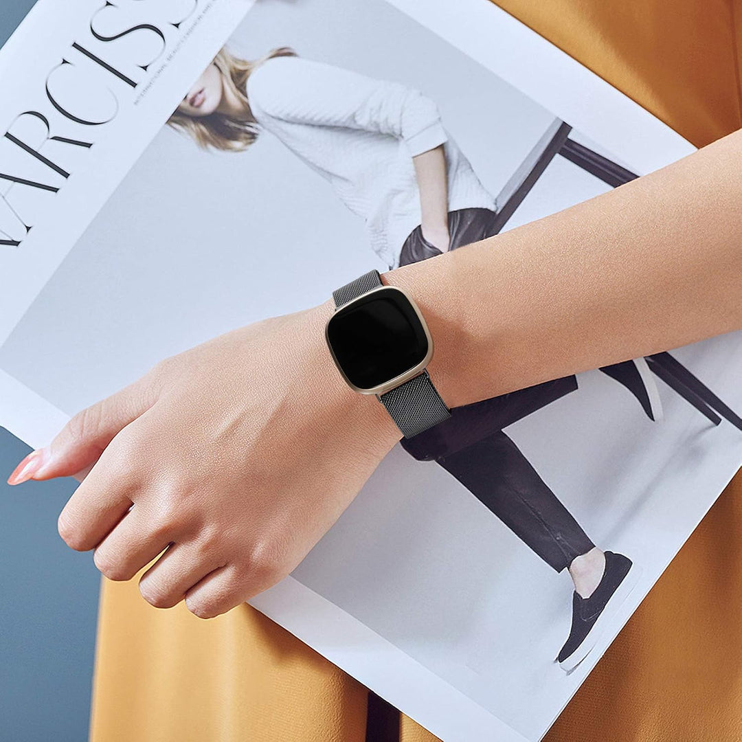 Faliogo Kompatibel mit Fitbit Versa 3 Armband/Fitbit Versa 4 Armband/Fitbit Sense Armband, Edelstahl