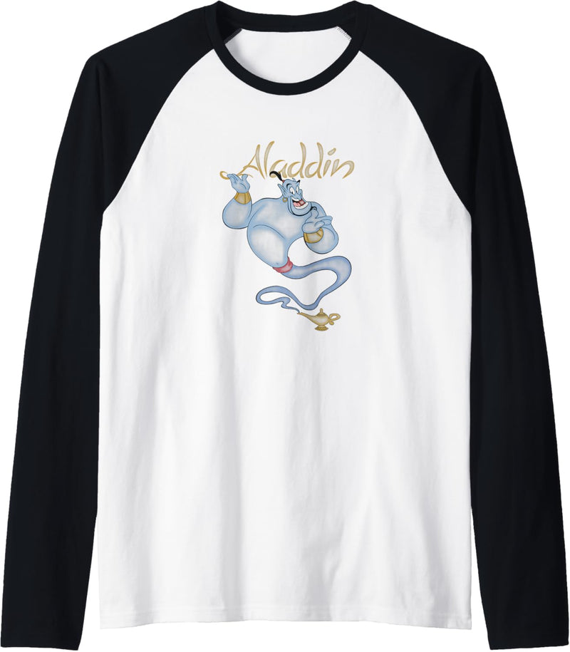 Disney Aladdin The Genie Distressed Portrait Logo Raglan