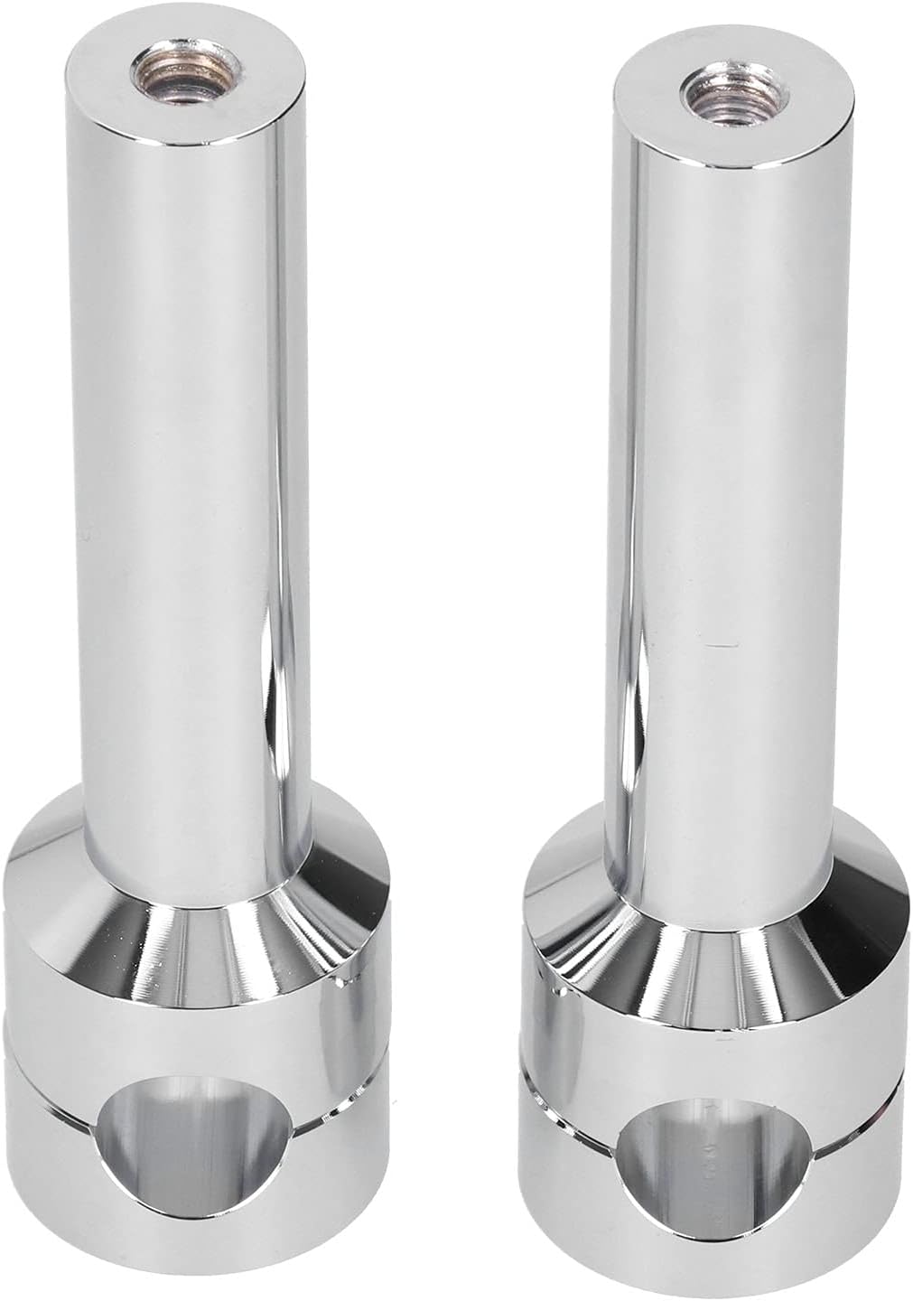 1 Paar Motorrad Lenker Riser 22mm Runde Lenkererhöhungen Universal Chrom Aluminiumlegierung Aufzug L