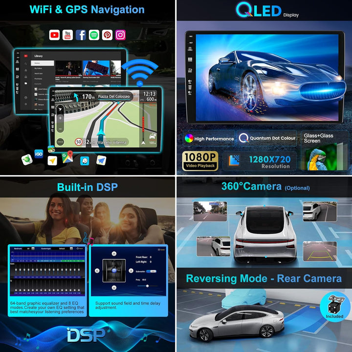 Eingebaut 4G LTE & DAB | Android 15 QLED Autoradio für Honda CRV (2012-2016) |6G+128G | Carplay &And