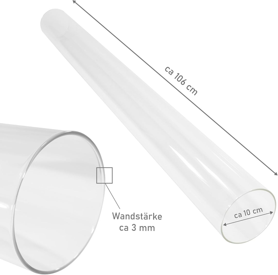 Glasröhre für Heizstrahler, hitzebeständige Glasröhre für Terrassenheizer, Länge 106 cm, Ersatzteil