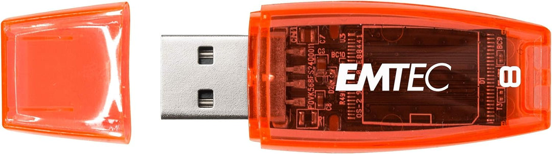 EMTEC USB-Stick 2.0 C410, Flash-Laufwerk, 8 GB, Lesegeschwindigkeit 5 MB/S, Schreiben 15 MB/S, kompa