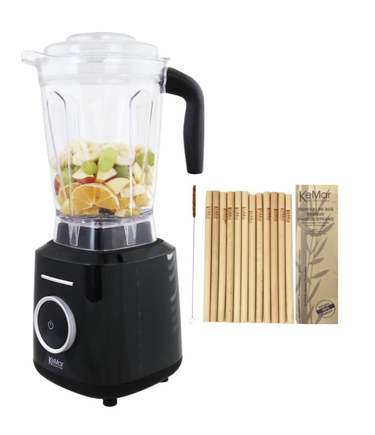 KeMar Standmixer, Hochleistungsmixer, Mixer (1500W, 2 Liter) + GRATIS Bambus Trinkhalme - mit Touch