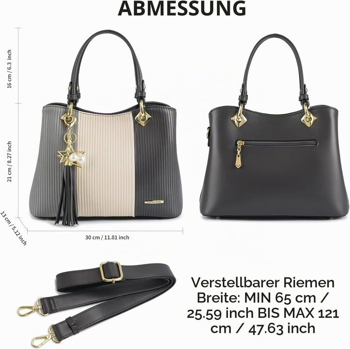 Pomelo Best Damen Handtasche mehrfarbig gestreift Umhängetasche in schöner Farbkombination mit mehre