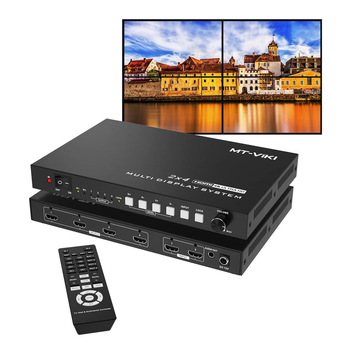 MT-VIKI 4K 2x2 HDMI Videowand Controller 2 in 4 Out Bildschirmspleissung unterstützt 8 Display Modi