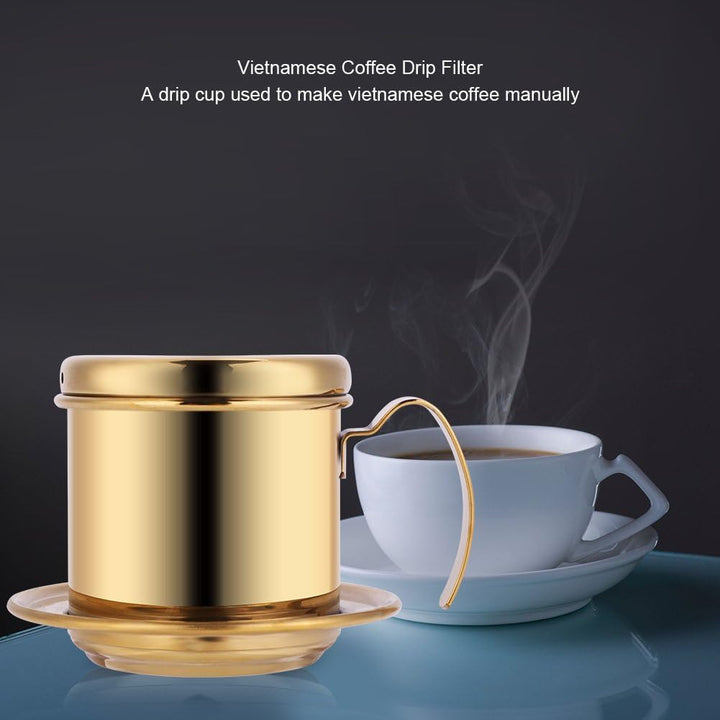 HERCHR Vietnamesischer Kaffee-Tropffilter-Maker, Edelstahl Zum Übergiessen von Vietnamesischem Kaffe