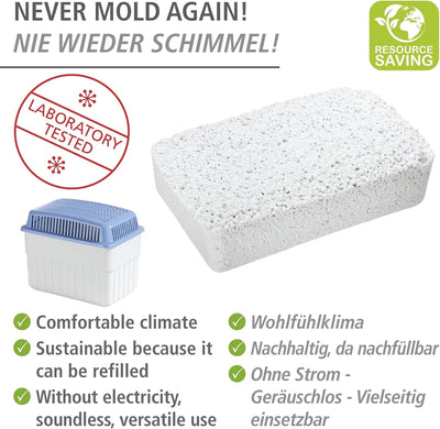WENKO Nachfüllpack für Luftentfeuchter 3 x 1 kg, Nachfüllpackung für Raumentfeuchter Weiss Lavendel,