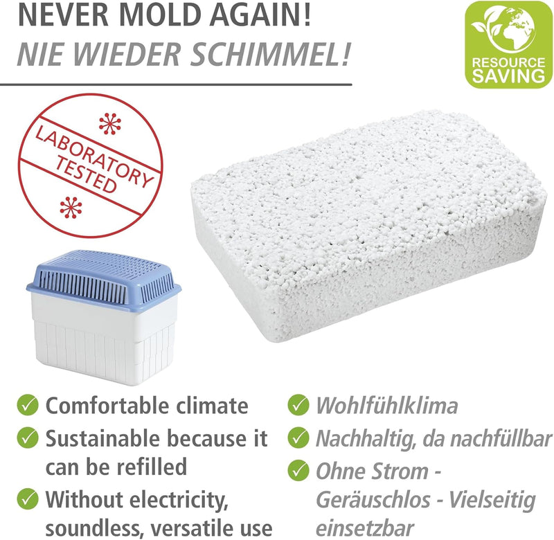 WENKO Nachfüllpack für Luftentfeuchter 3 x 1 kg, Nachfüllpackung für Raumentfeuchter Weiss Lavendel,