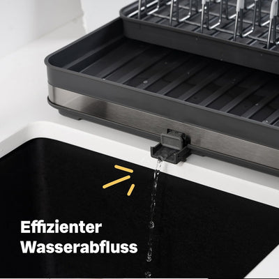 SILBERTHAL Geschirr Abtropfgestell Gross - Rostfrei - Mit Abtropfschale, Geschirrkorb, Besteckkasten