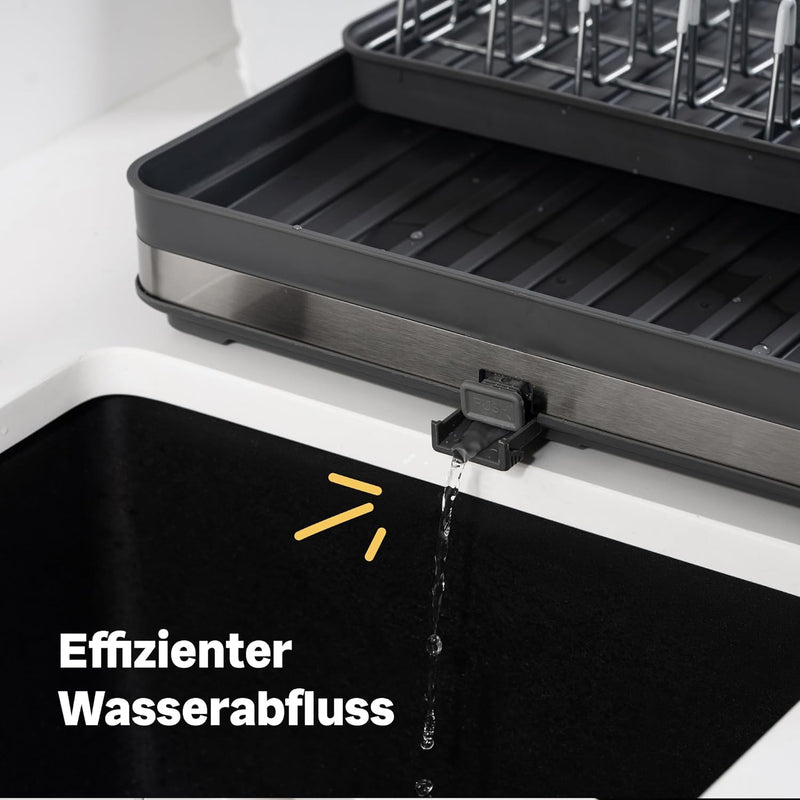 SILBERTHAL Geschirr Abtropfgestell Gross - Rostfrei - Mit Abtropfschale, Geschirrkorb, Besteckkasten