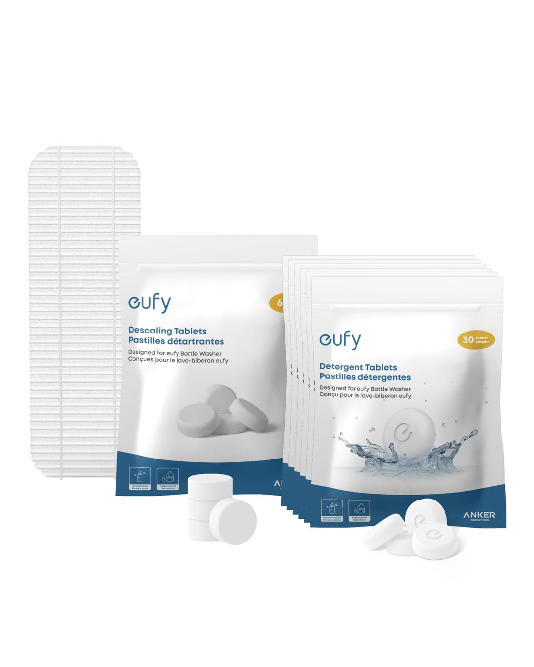 eufy 6-Monats-Reinigungsset für eufy Babyflaschen-Spülmaschine, mit Reinigungstabs (180 Stück), Entk