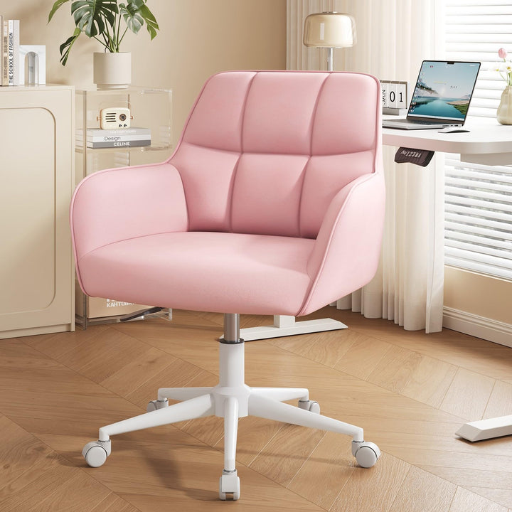 YOUDENOVA Schreibtischstuhl, Drehstuhl mit Rollen, Schminkstuhl Höhenverstellbar, Homeoffice Stuhl,